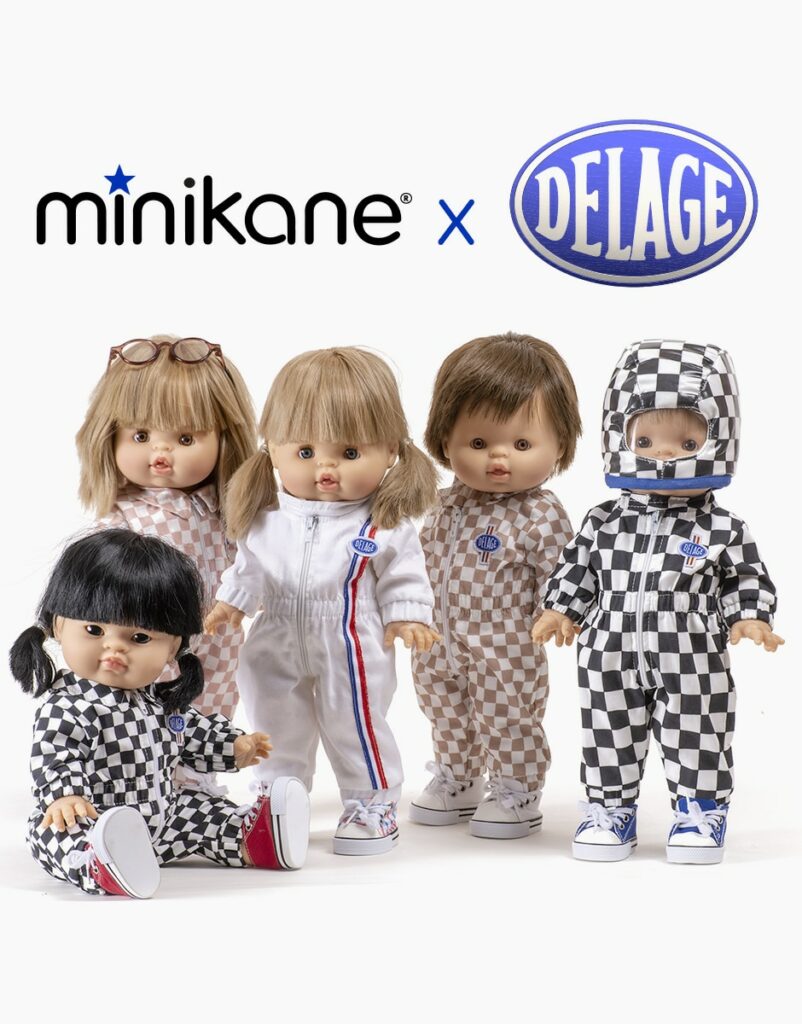 Minikane Minikane X Delage Sac à langer damier beige et blanc