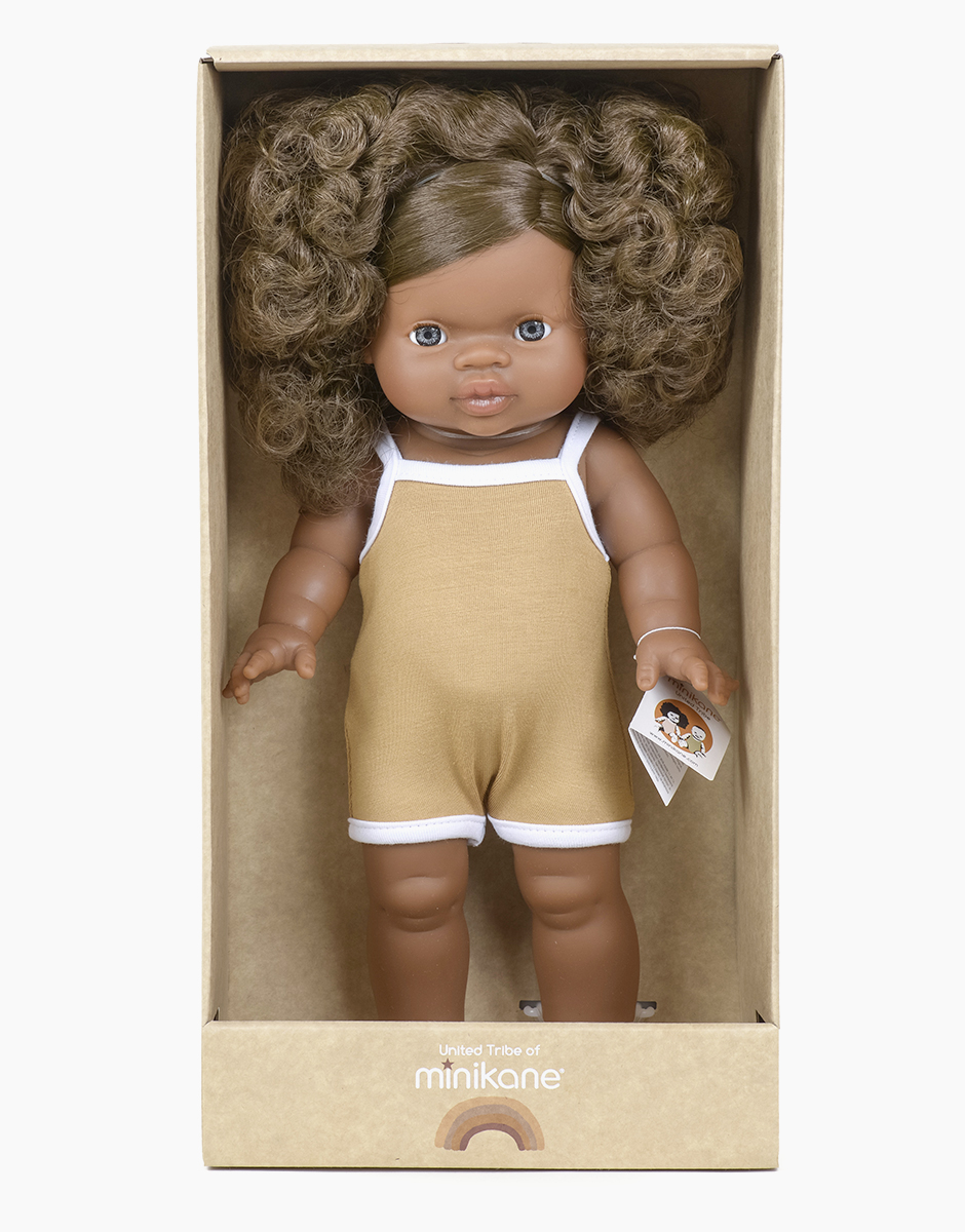 Minikane poupée noire Gordi Charlie yeux bleus 34cm