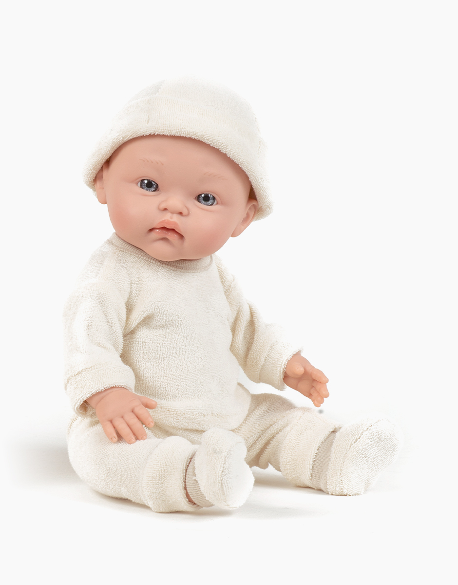 Cuties – Pyjama Morgan et son bonnet Tico en éponge écru