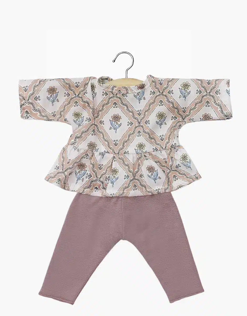 Babies – Ensemble top Ophélia en coton Alma et legging orchidée foncée