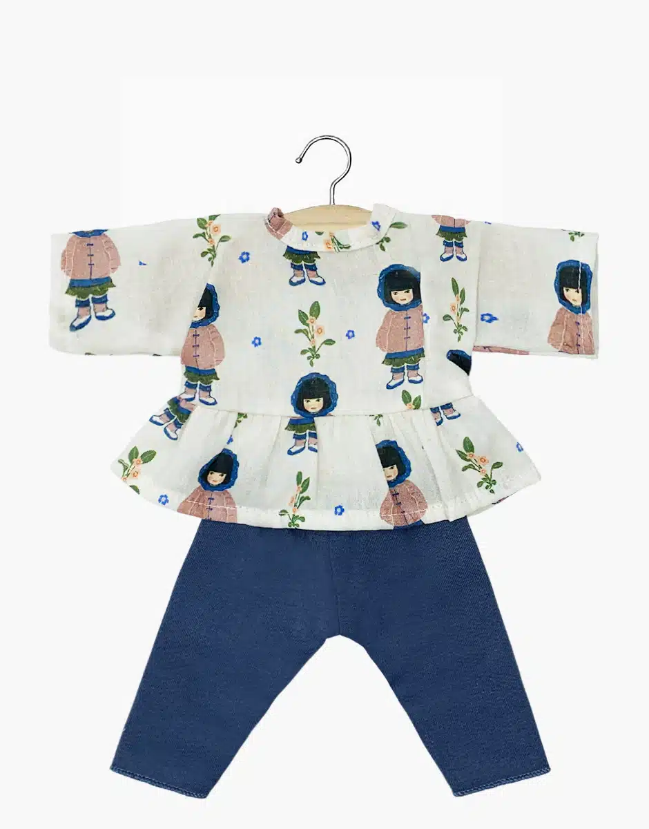 Babies – Ensemble top Ophélia en coton Jade et legging bleu navy