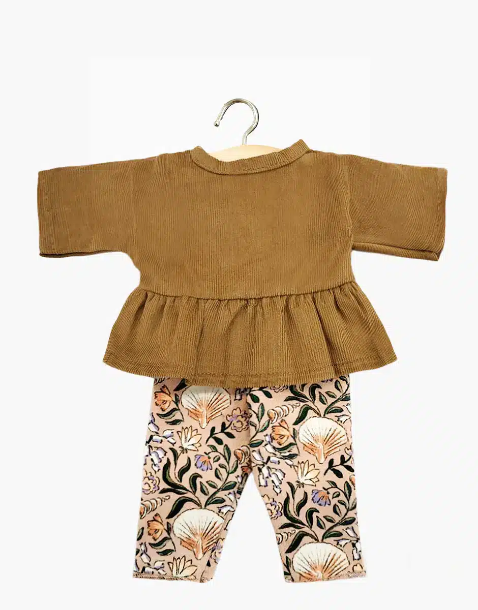 Babies – Ensemble top Ophélia en milleraies havane et legging Nausicaa