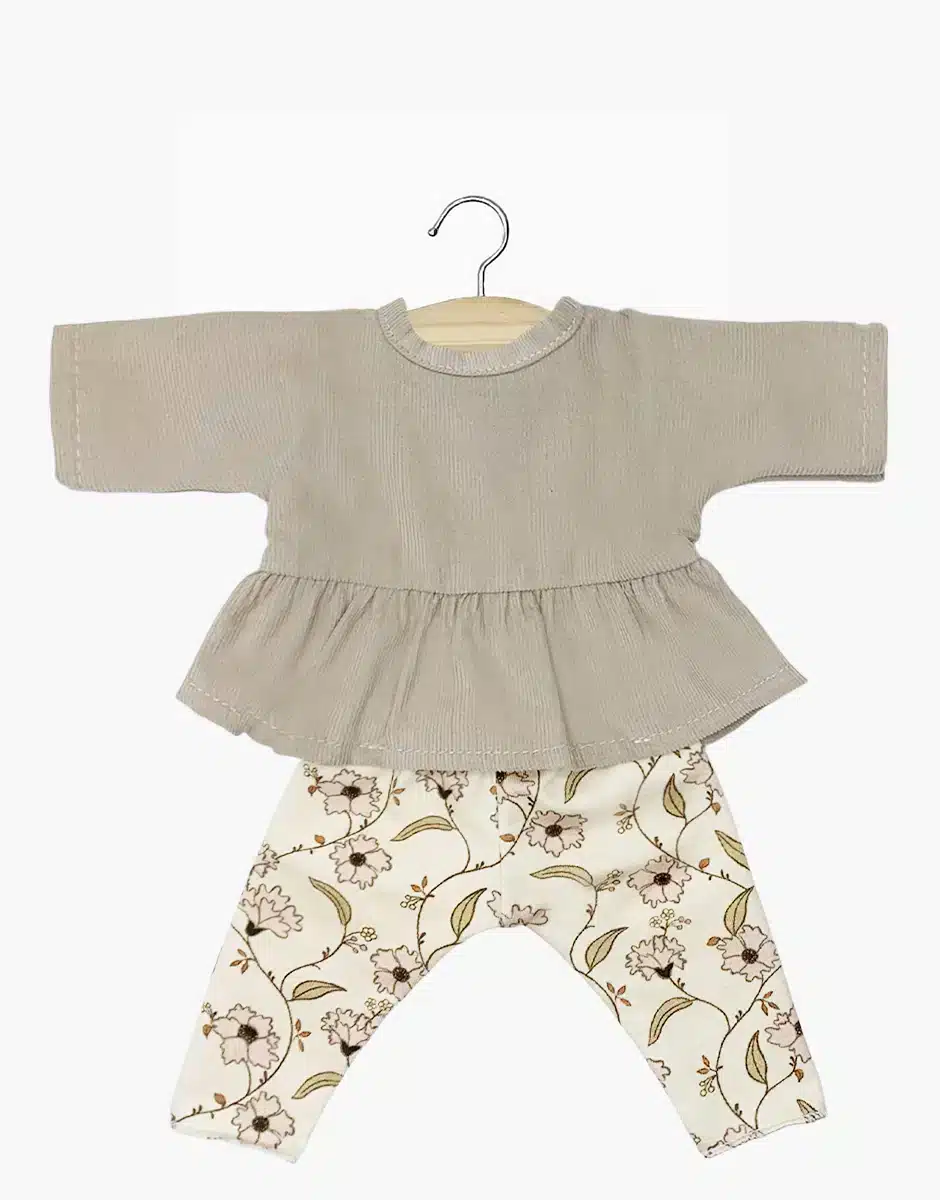 Babies – Ensemble top Ophélia en milleraies galet et legging Janelle