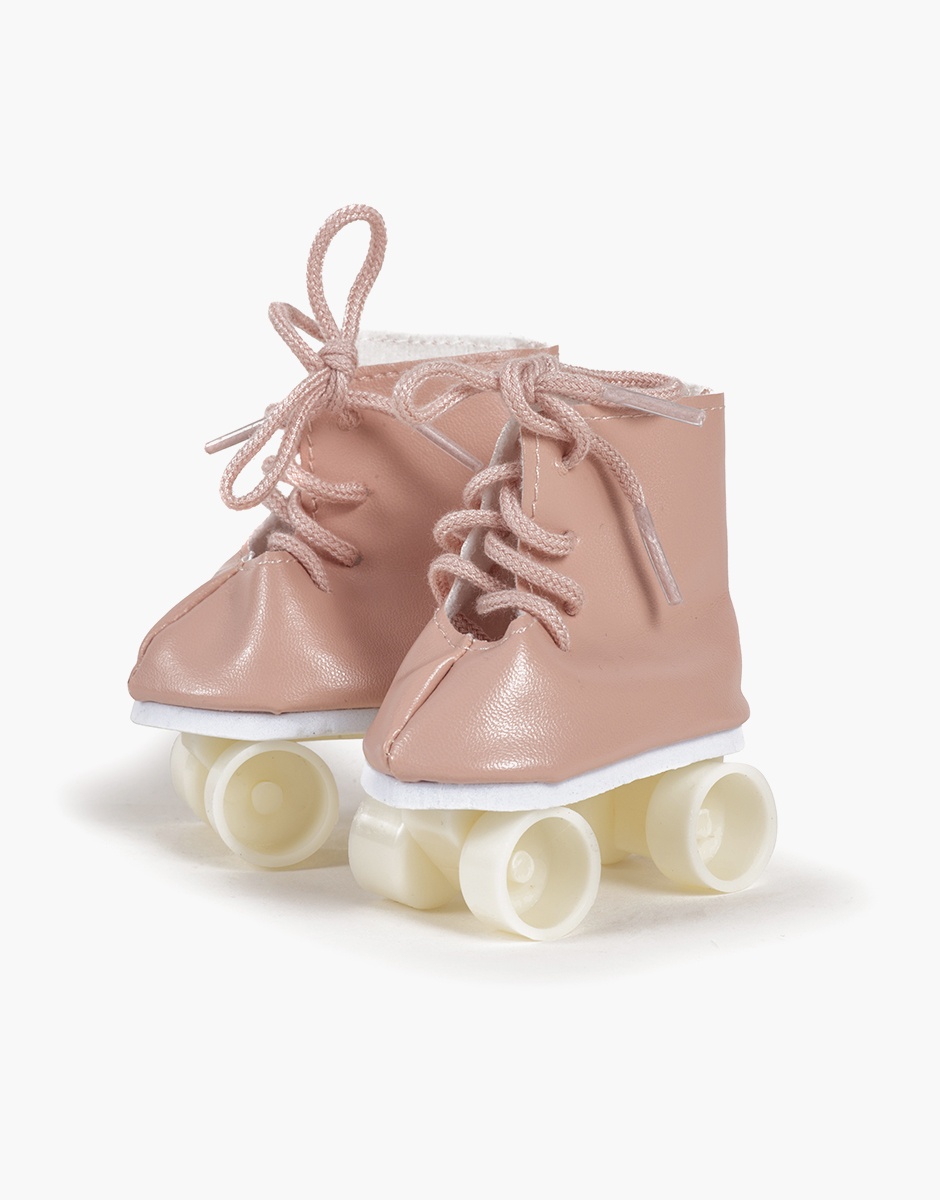 Paire de patins à roulettes en simili cuir rose