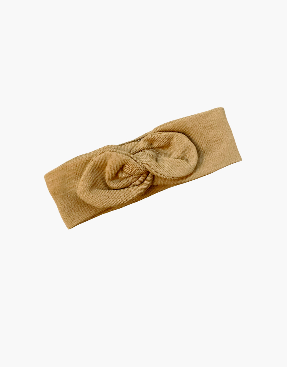 Babies – Headband à noeud rond en jersey havane