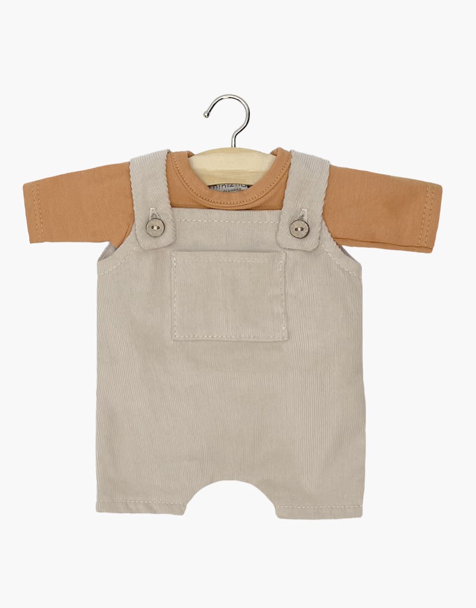 Babies – Ensemble salopette Antonin en milleraies galet et t-shirt cassonade