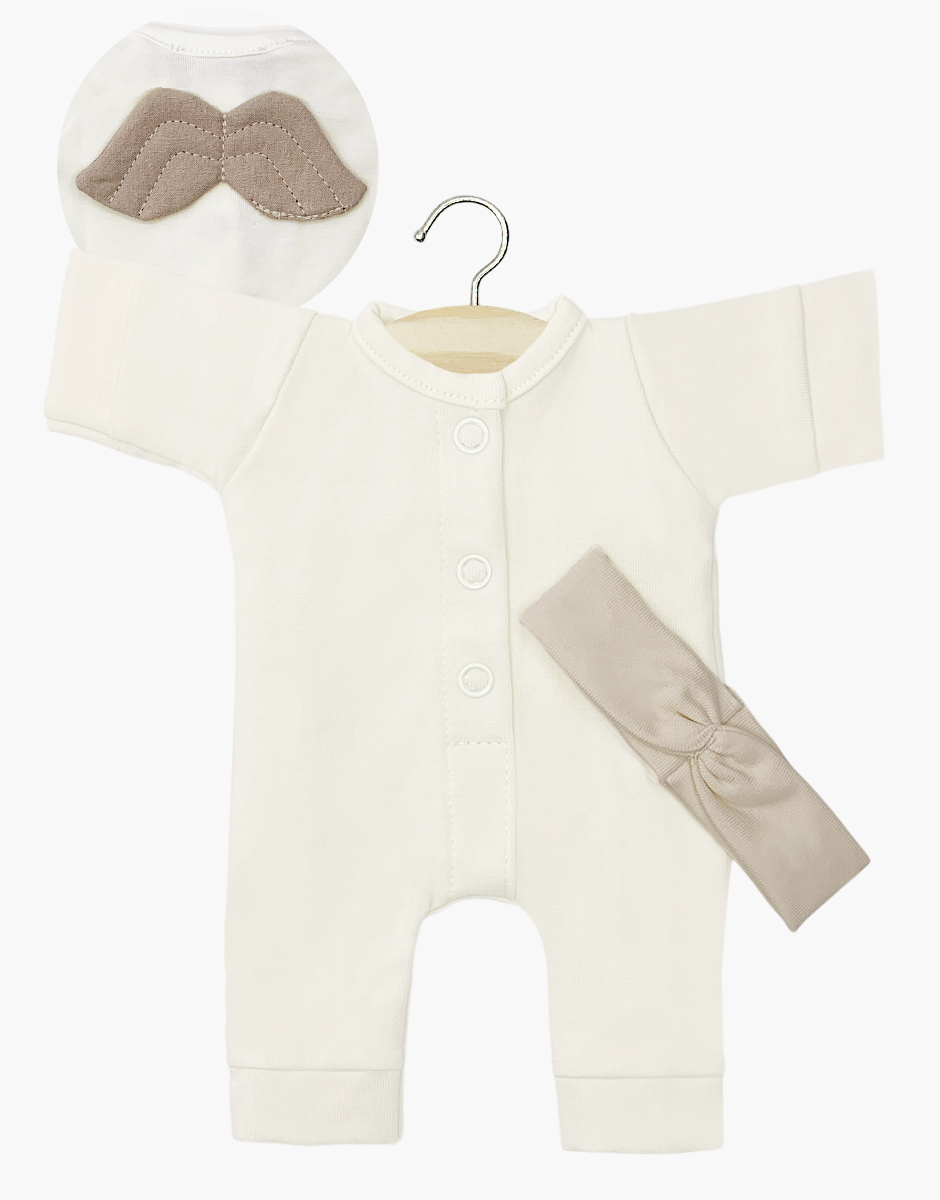 Babies – Combinaison “Little Angel” en jersey écru et son headband