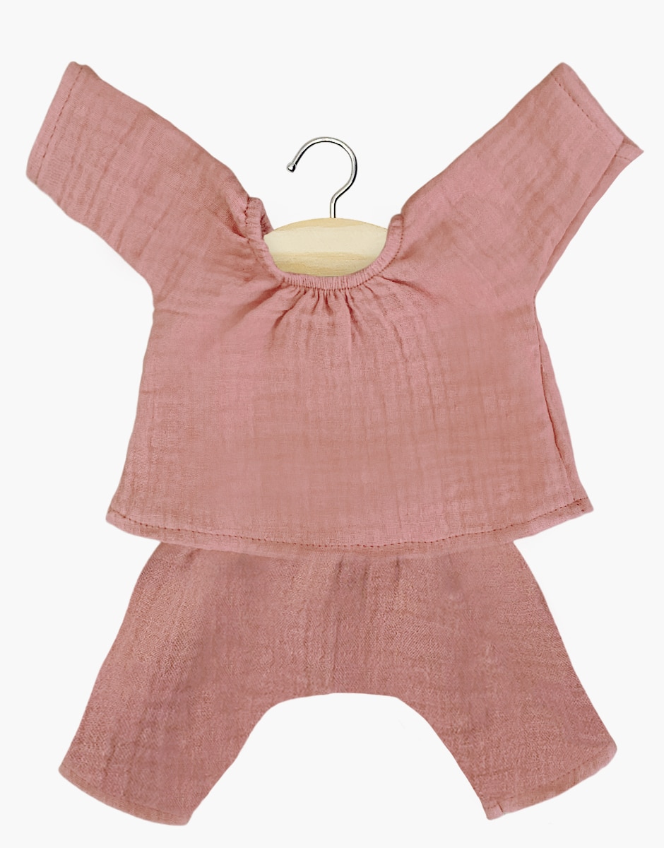 Ensemble Jana en gaze de coton rose thé