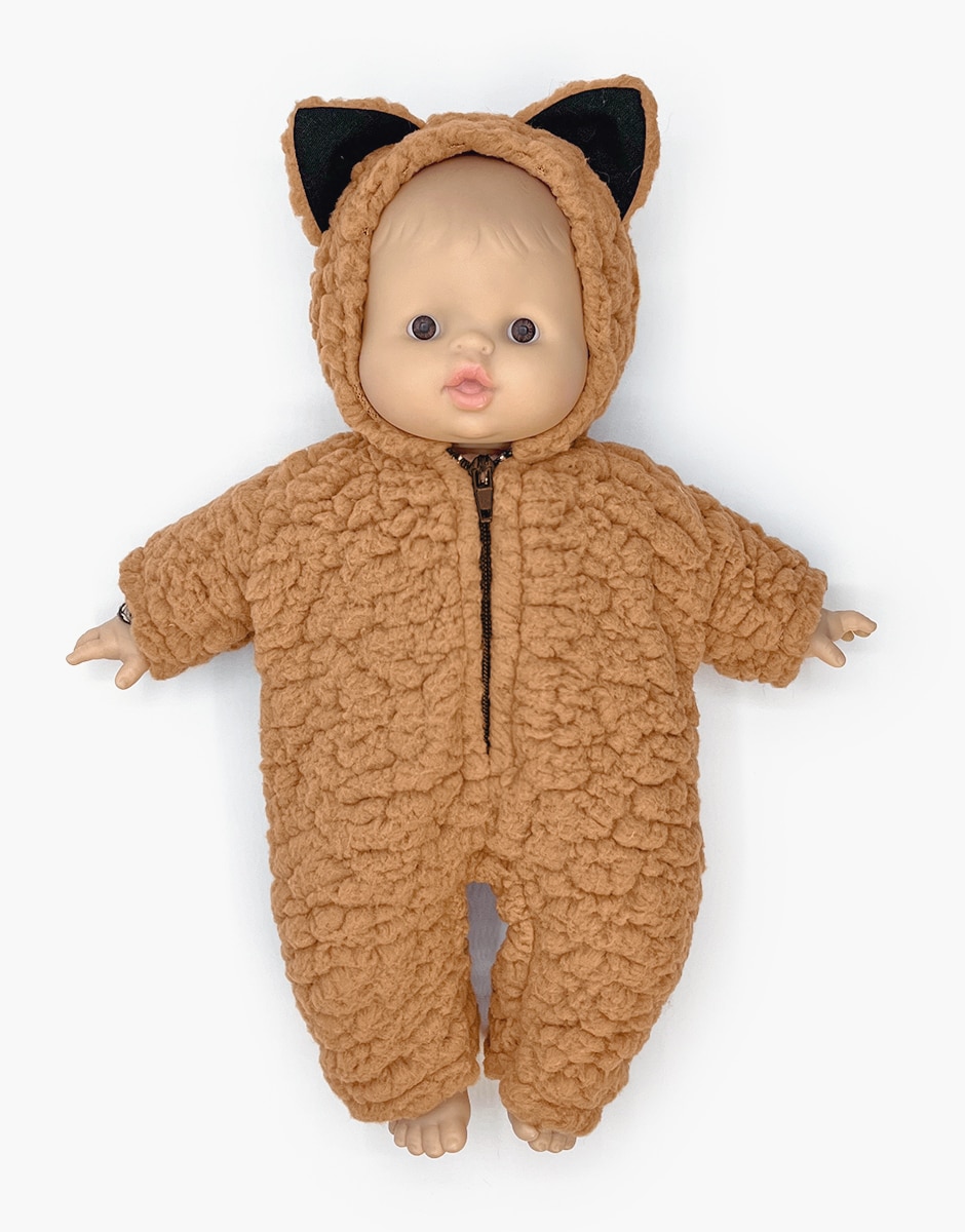 Babies – Combinaison Halloween en sherpa cassonade avec oreilles de chat