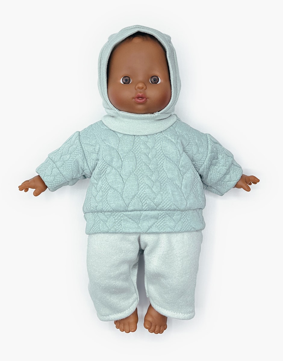 Babies – Ensemble 3 pièces Liam torsade / molleton thé vert avec cagoule