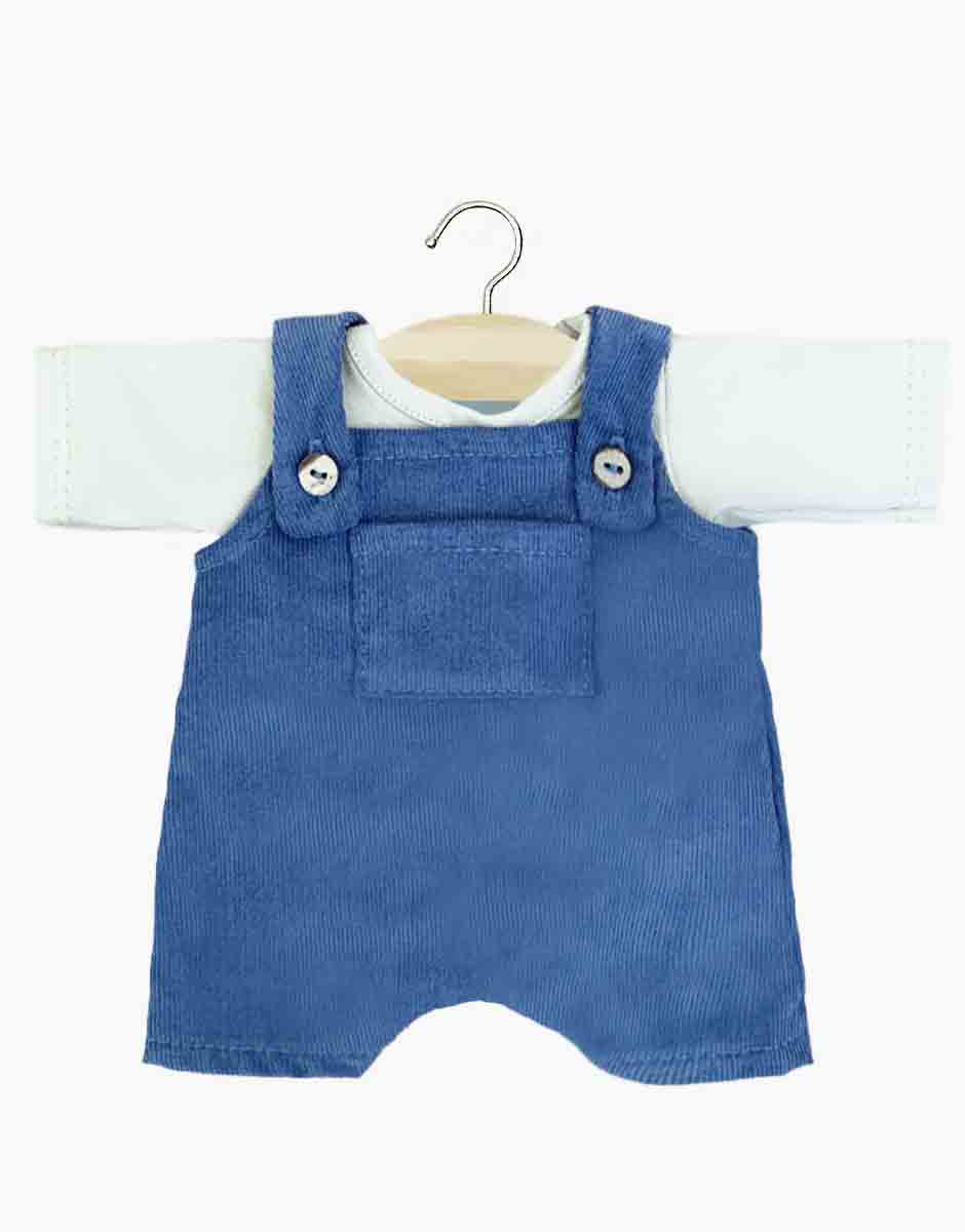 Babies – Ensemble salopette Antonin en milleraies bleu foncé et t-shirt lin