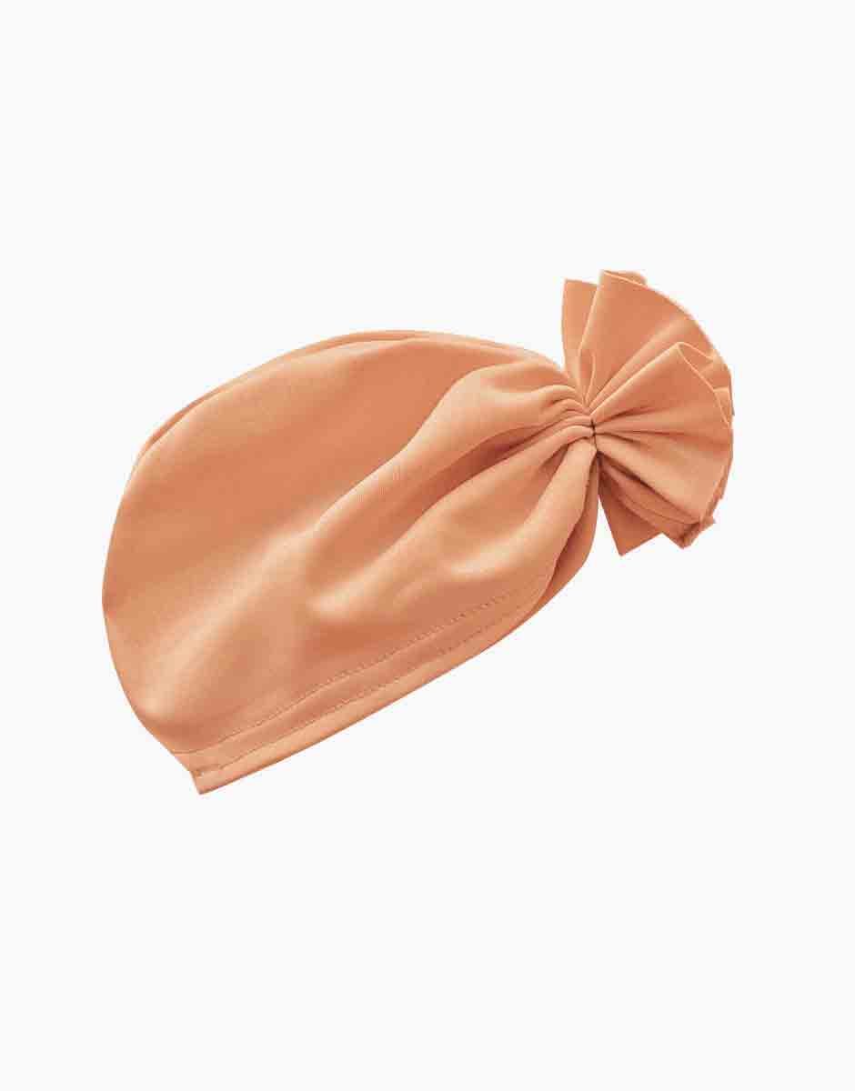 Turban fleur en jersey cassonade