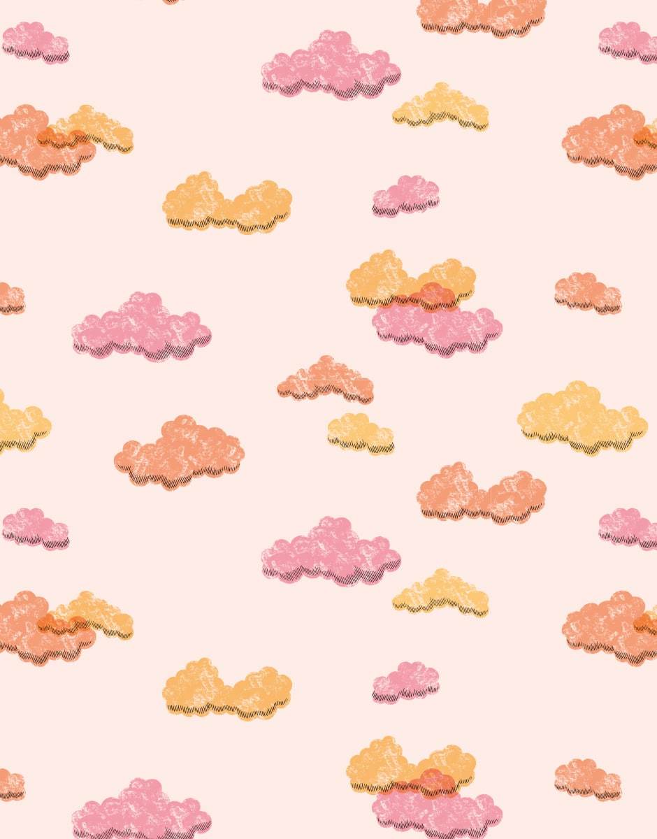 Sac de guidon en coton enduit Happy clouds