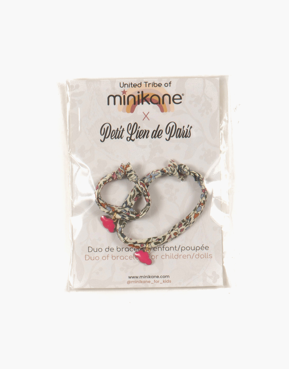 Duo de bracelets enfant/poupée “Petit Lien de Paris” Liberty Millie Bistre