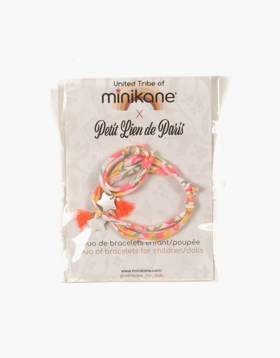 Duo de bracelets enfant/poupée “Petit Lien de Paris” Liberty Wiltshire Lemon Curd