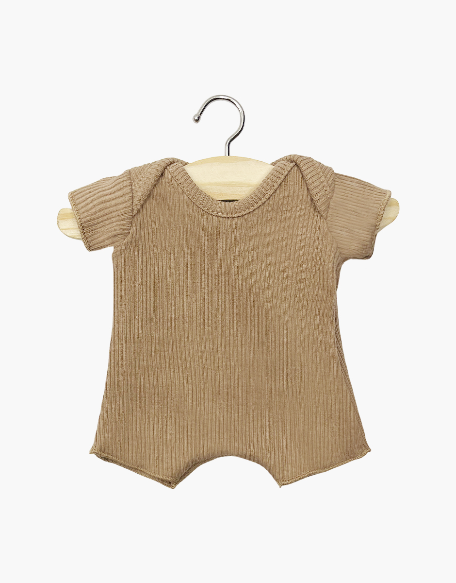 Babies – Body shorty en bord côte cacao