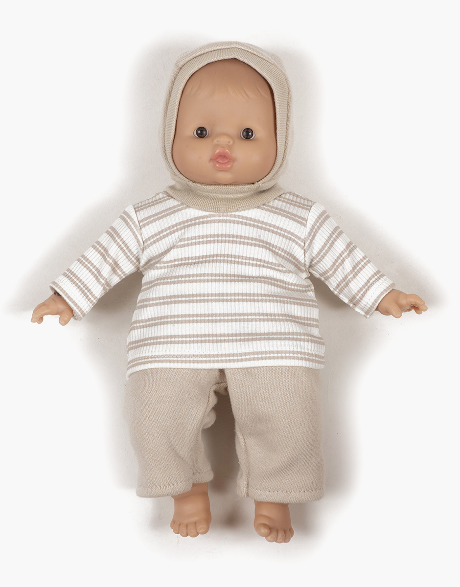 Babies – Ensemble 3 pièces Gaston rayures / molleton lin avec cagoule