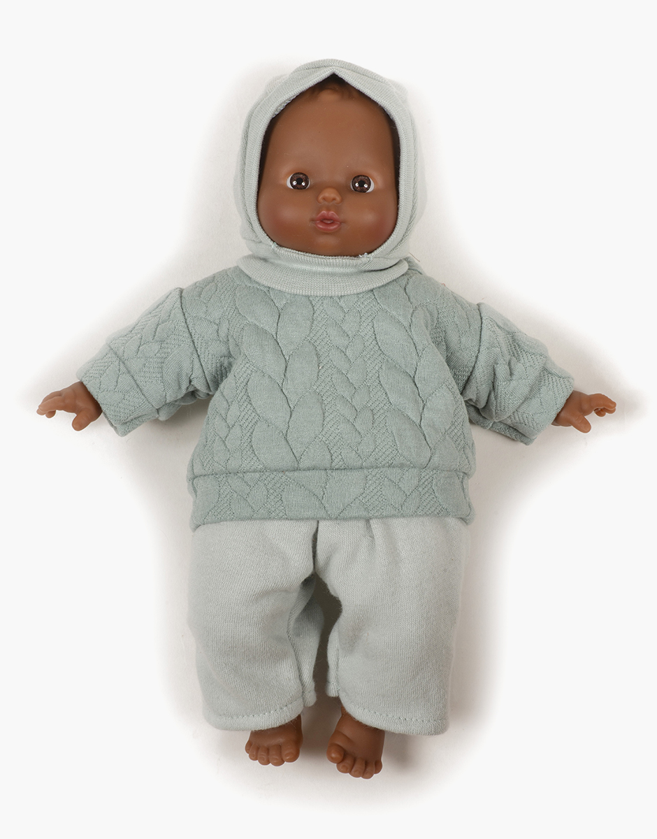 Babies – Ensemble 3 pièces Liam torsade / molleton thé vert avec cagoule