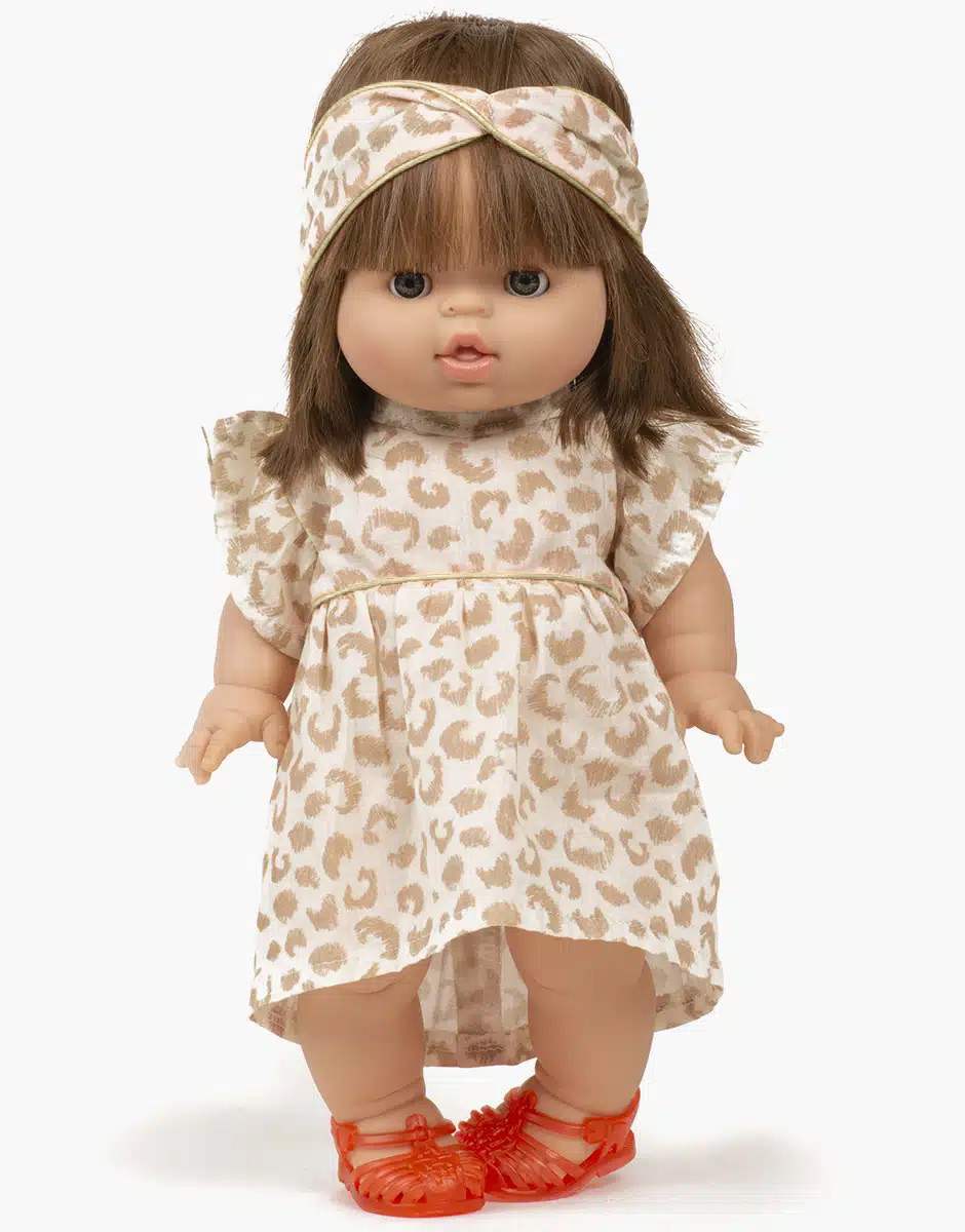 Robe Daisy et son headband croisé en coton Féline avec passepoil lurex