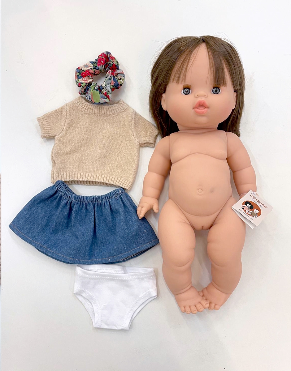 *Poupée Gordis 34cm Chloé et son ensemble pull tricot / jupe en jean