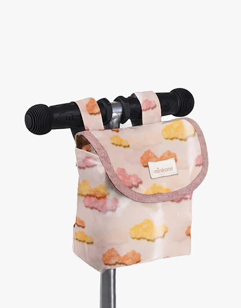 Sac de guidon en coton enduit Happy clouds