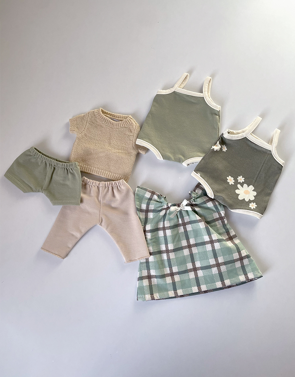 *Lot de vêtements pour GORDIS avec chemise de nuit Mary en coton carreaux bleu / vert